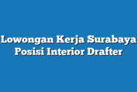 Lowongan Kerja Surabaya  Posisi Interior Drafter